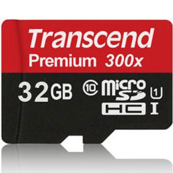 Карта памяти Transcend MicroSDHC 32GB Class10 UHS-I 300x (с SD-адаптером)